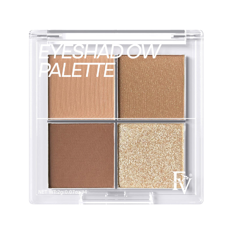 FV Natural Finish Eyeshadow Palette 4 Matte & Metallic High Pigment Shades Long-Lasting Eye Shadow Palette Makeup Crease-Proof Blendable Eye Makeup (Neutral)