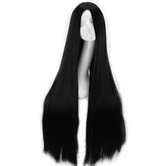 New Black Middle-Part Long Straight Women's Wig