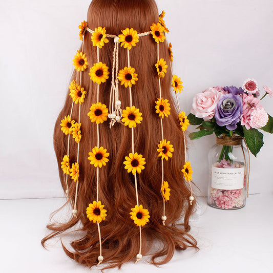 Bohemian Daisy Flower Headband and Hair Accessory