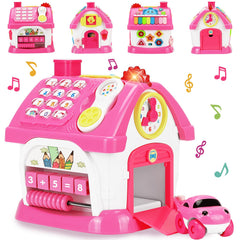 Toys for 1+ Year Old Girl Gifts: Montessori Musical Toddler Toys Age 1-2 - 8-in-1 Multi-Functional House Educational Baby Toys 6-12 12-18 Months - First Birthday Gift for 1 2 Year Old Girls Boys Kids