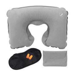 Portable U-Shaped Inflatable Travel Neck Pillow