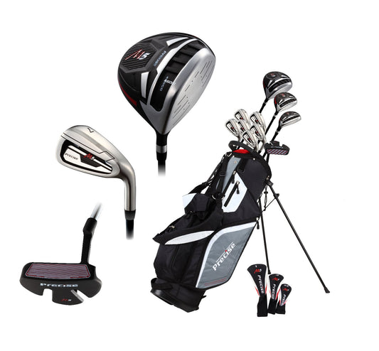 14 Piece Mens All Graphite Senior Complete Golf Clubs Package Set Titanium Driver Fairway Hybrid S.S. 5-PW Irons Putter Stand Bag - A Flex SHAFTS