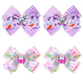 4 Pieces Easter Bows Hair Clips Easter Bows Clips Grosgrain Hair Barrettes Rabbit and Egg Headwear Hairpin Easter Hair Accessories Ribbon Alligator Clips for Girls Toddlers Kids Easter Party