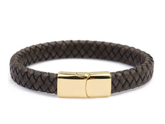 Stainless Steel Magnetic Leather Braided Bracelet for Men