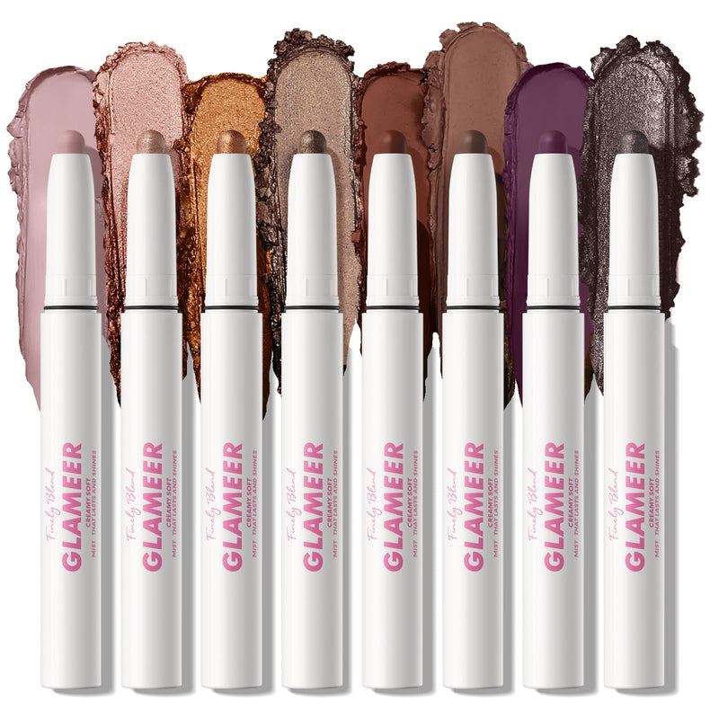 GLAMEER Eyeshadow 8 Colors Eyeshadow Stick SetColorful Glitter Eyeshadow Stick Set Waterproof Long Lasting High Pigmented Eye ShadowMatte Professional Bright-colored Eye Shadow(Eye shadow-B)