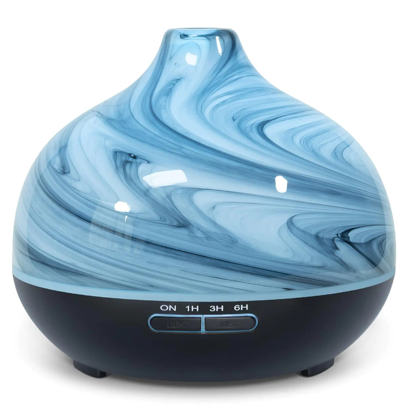 Essential Oil Diffuser Electric Aromatherapy Diffuser Art Glass Ultrasonic Fragrance Oil Diffuser with 4 Mist Mode 7 Changing Colors Auto-Shut Off Function for Home Office - 300ml Grey