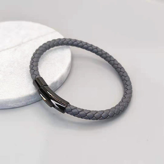 Titanium Steel Braided Leather Bracelets