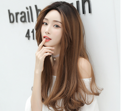 Wig Cap, Long Straight Middle Part Wig for Women