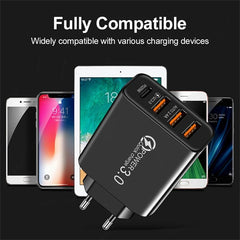4-Port USB Wall Charger PD QC Fast Power Adapter