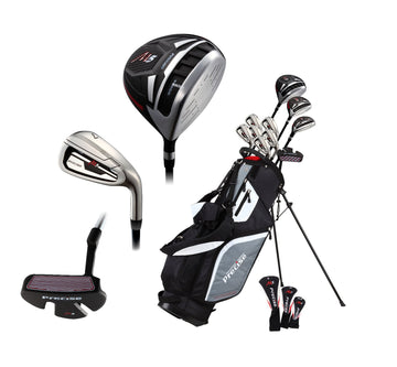 14 Piece Mens All Graphite Senior Complete Golf Clubs Package Set Titanium Driver Fairway Hybrid S.S. 5-PW Irons Putter Stand Bag - A Flex SHAFTS