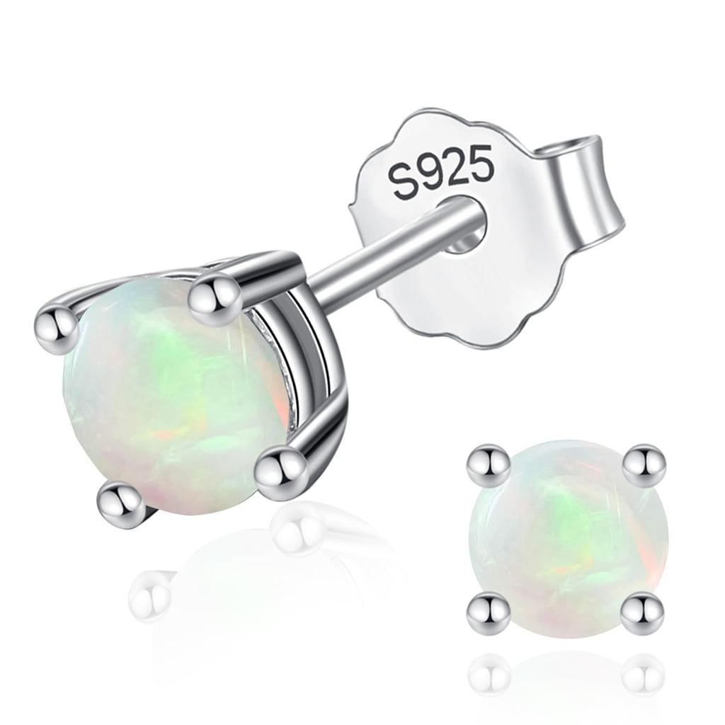 Women Silver Stud Earrings for Women Solid 14K White Gold Plated Sterling Silver Earrings For Women Birthstone Earrings CZ Earrings Anniversary Birthday Gifts for Women Wife Christmas-2CT-10