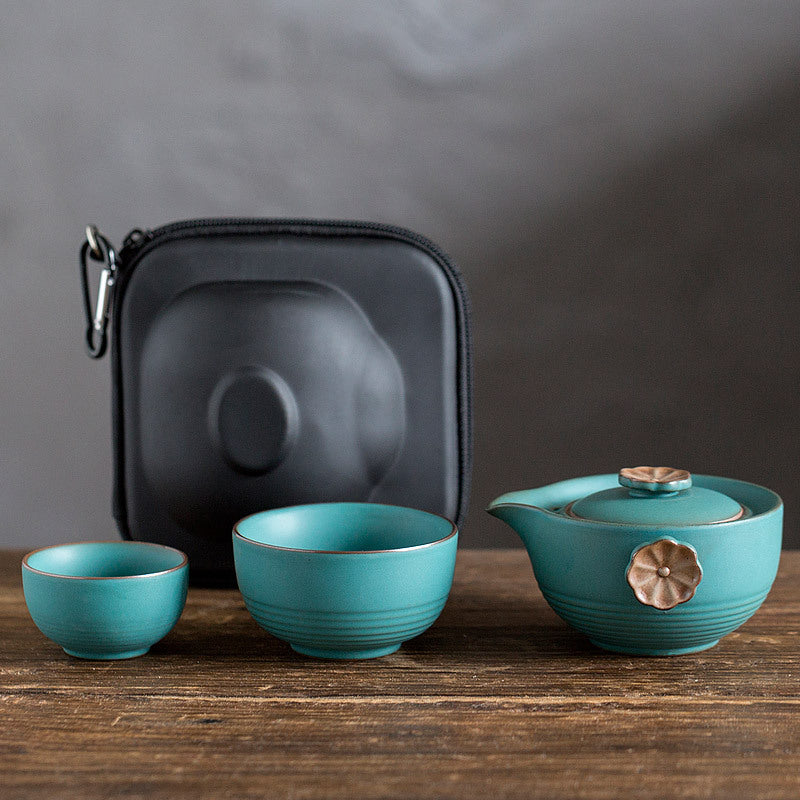 Portable Travel Tea Set with Custom Logo Support
