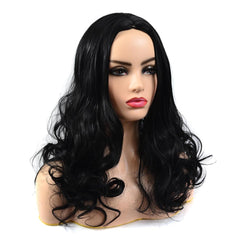 Long Curly Wavy Wig for Women with Middle Part