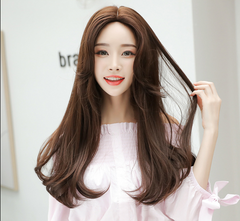 Wig Cap, Long Straight Middle Part Wig for Women