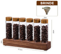 Grain Storage Tubes with Walnut Wood Display Rack (Set)