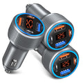 USB C Car Charger, 3 Pack 65W Car Charger Adapter Multi Port QC 3.0+PD 30W Super Fast Cigarette Lighter 12V USB Charger with Voltmeter for iPhone 16/15/14/13/12/11 Pro Max,Samsung,Android(Gray)