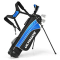 OFFICEJOY Kids Golf Clubs Golf Stand Bag with 3# Fairway Wood 7# & 9# Irons Putter Head Cover & Rain Hood Youth Golf Clubs for Boys & Girls Junior Golf Clubs for Ages 8-10 Right Hand Blue