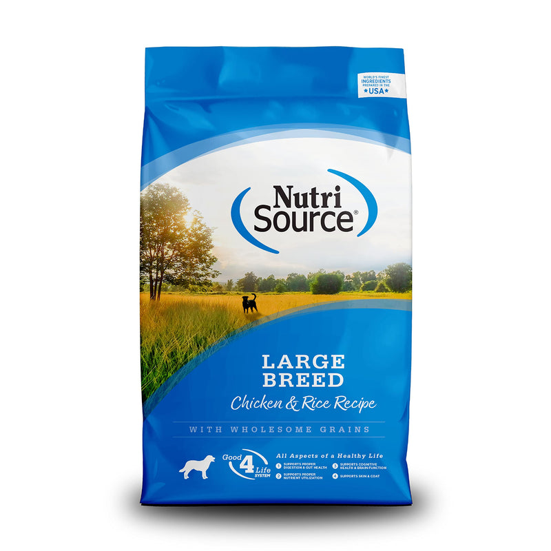 NutriSource Adult Dry Dog Food for Large Breeds Chicken and Rice 26LB