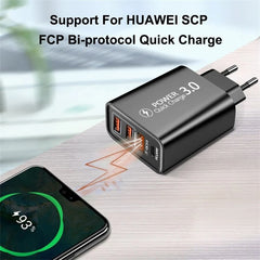 4-Port USB Wall Charger PD QC Fast Power Adapter
