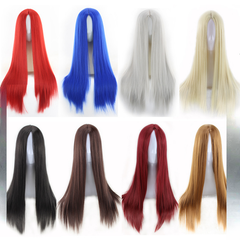 New Black Middle-Part Long Straight Women's Wig