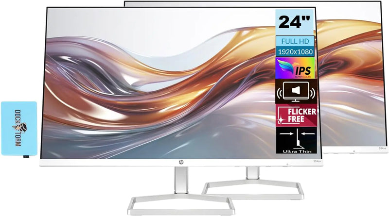 HP Series 5 524sa Monitor w/Speakers 94C36AA#ABA Bundle w/Docztorm Dock 24