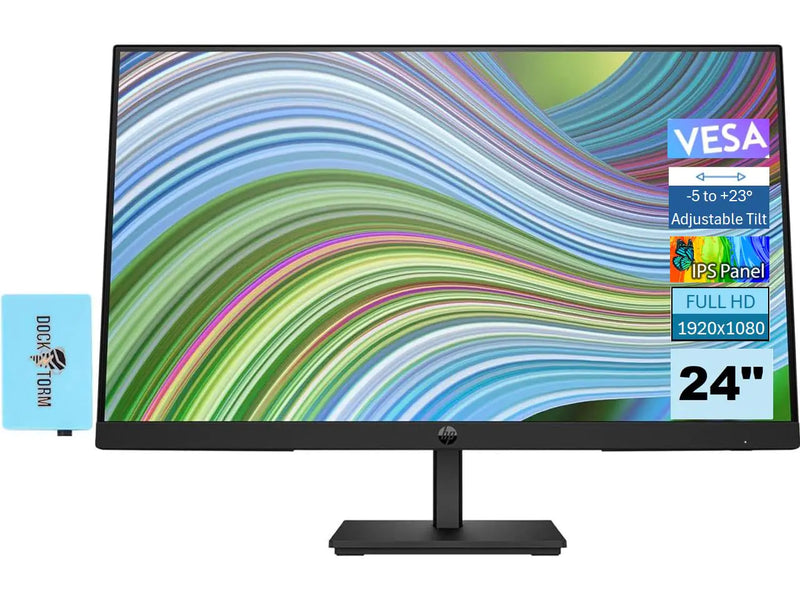 HP P24 G5 Monitor 64X66AA#ABA Bundle with Docztorm Dock 24