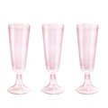 bUCLA 60 Pack 5OZ Pink Plastic Champagne Flutes Disposable for Mothers Day Weddings and Parties