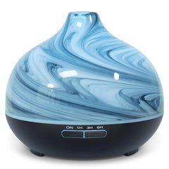 Essential Oil Diffuser Electric Aromatherapy Diffuser Art Glass Ultrasonic Fragrance Oil Diffuser with 4 Mist Mode 7 Changing Colors Auto-Shut Off Function for Home Office - 300ml Grey