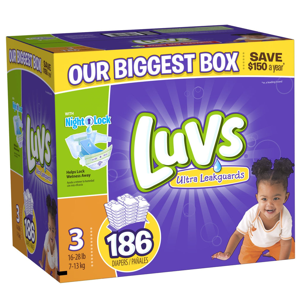 luvs diapers size 3 186 count