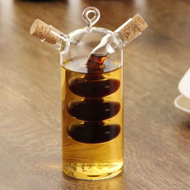 High-Temperature Glass Tea Set with Oil and Vinegar Dispenser