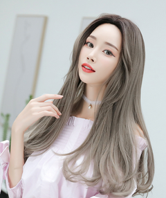 Wig Cap, Long Straight Middle Part Wig for Women