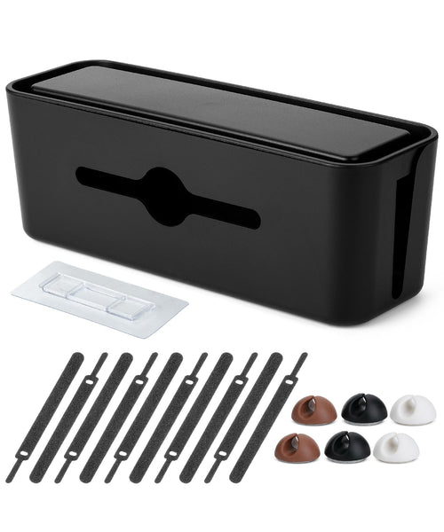 Bates- Cable Management Box Small Cable Organizer Box Cord Organizer Box Cable Box Organizer Cord Management Box Cord Hider Box Cord Box for Wires on Floor Power Strip Cover Box Baby Proof