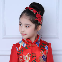 Children's Red Headband Hair Accessory for Weddings