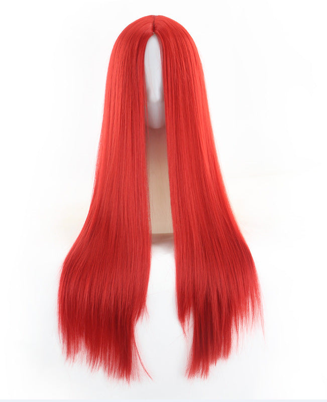 New Black Middle-Part Long Straight Women's Wig