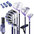 GYMAX Women Golf Clubs 16PCS Right Handed Golf Set Includes Graphite 460CC Driver(1) Fairway (3) Hybrid (5) & Irons Size 5-SW Putter & Stand Bag with Rain Hood Complete Golf for Ladies (Purple)
