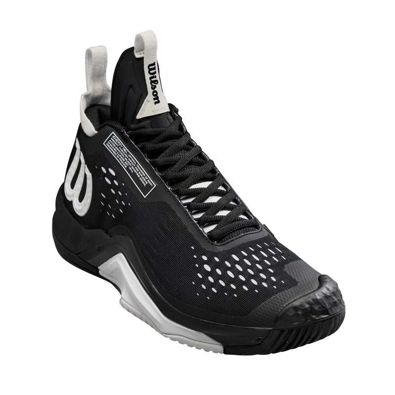 WILSON Rush Pro Tour Mid Mens Tennis Shoe Sneaker Black/White 8.5