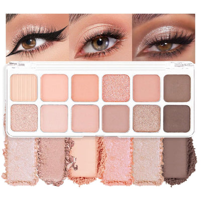 12-Color light Brown Orange Pink Eyeshadow Palette for Versatile Day-to-Night Looks – Blendable Long-Lasting and Highly Pigmented. Elevate Your Eye Makeup– Unleash Your Unique Style (06#)