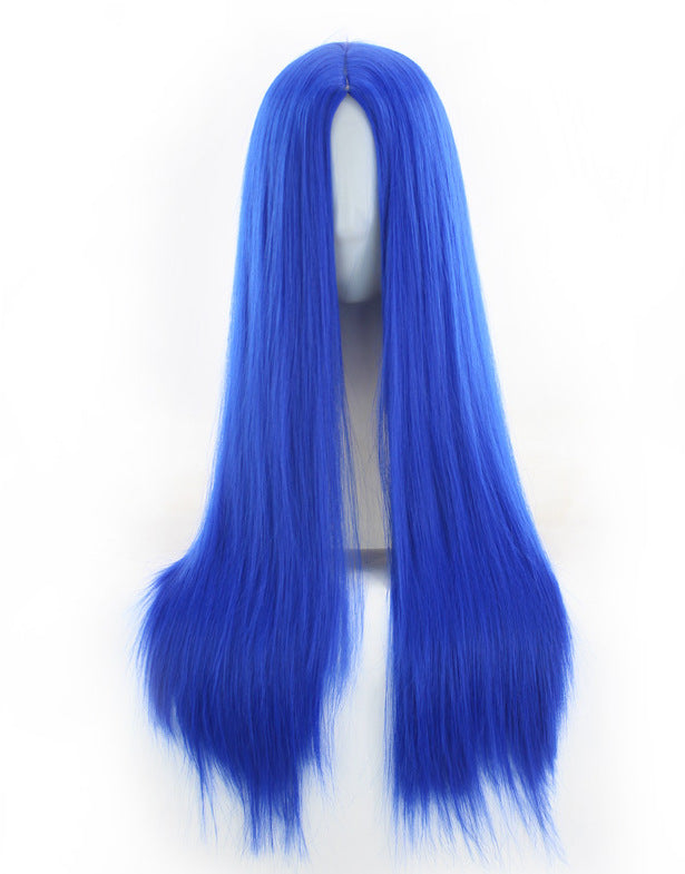 New Black Middle-Part Long Straight Women's Wig