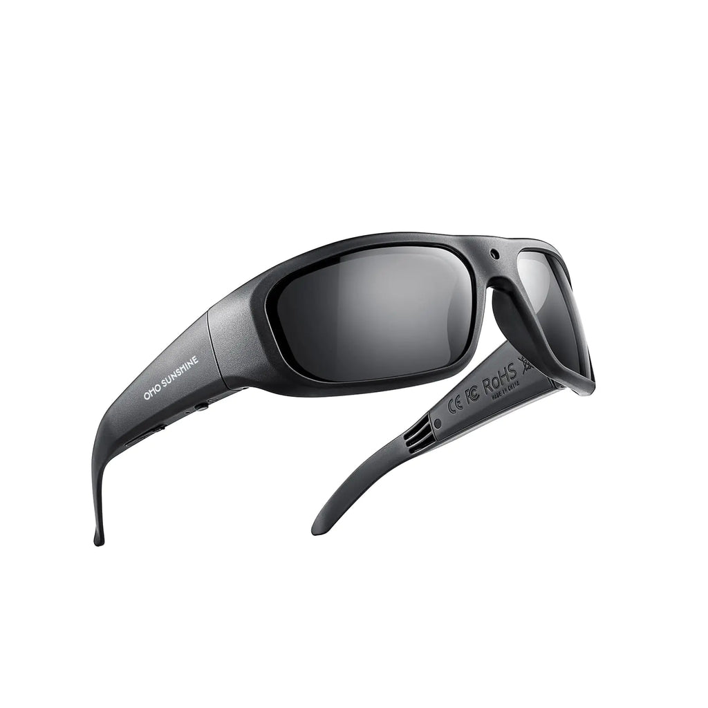 OhO 128GB Camera Glasses24M Resolution H.265 1080P Smart Glasses with UV400 Sunglasses Lens for Outdoor SportUnisex