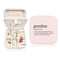 JRTW Mothers Day Gifts for Grandma Travel Jewelry Case for Women Travel Jewelry Organizer Grandma Mothers Day Gift Gramma Jewelry Box for Rings Bracelets Earrings Box Travel Gifts for Grandma