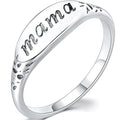 Jude Jewelers Stainless Steel Mama Mom Mothers Day Birthday Christmas Wedding Holiday Ring (Silver 7)