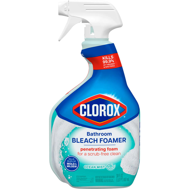 Clorox Disinfecting Bathroom Foamer with Bleach Original Household Essentials 30 Ounce Spray Bottle (Package May Vary)