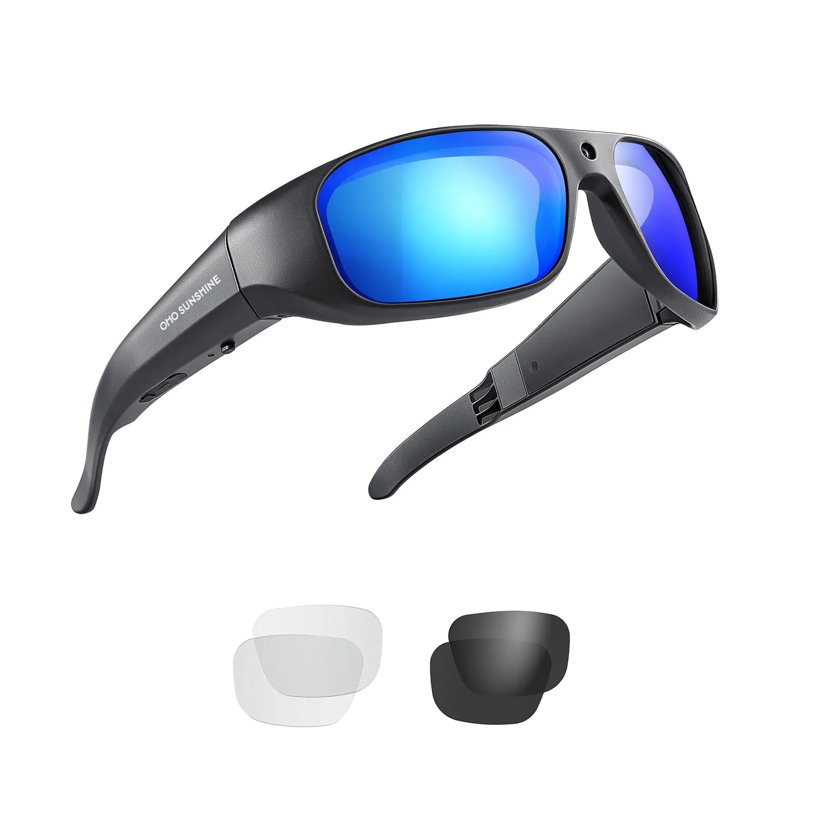 OhO Camera Glasses4K Pro 24M Resolution H.265 Smart Glasses with Built-in 128GB MemoryUV400 Sunglasses for Outdoor Sport